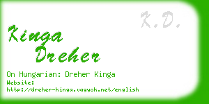kinga dreher business card